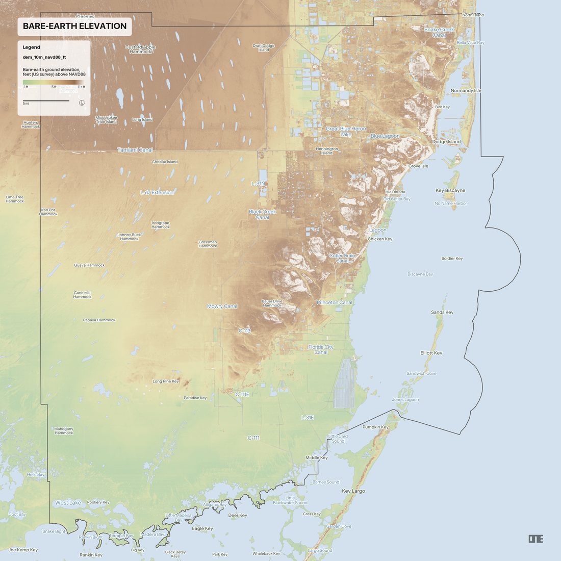 Bare-earth elevation