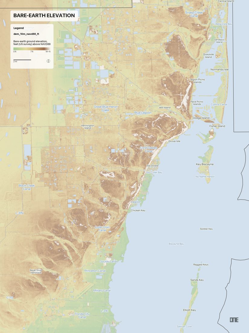 Bare-earth elevation