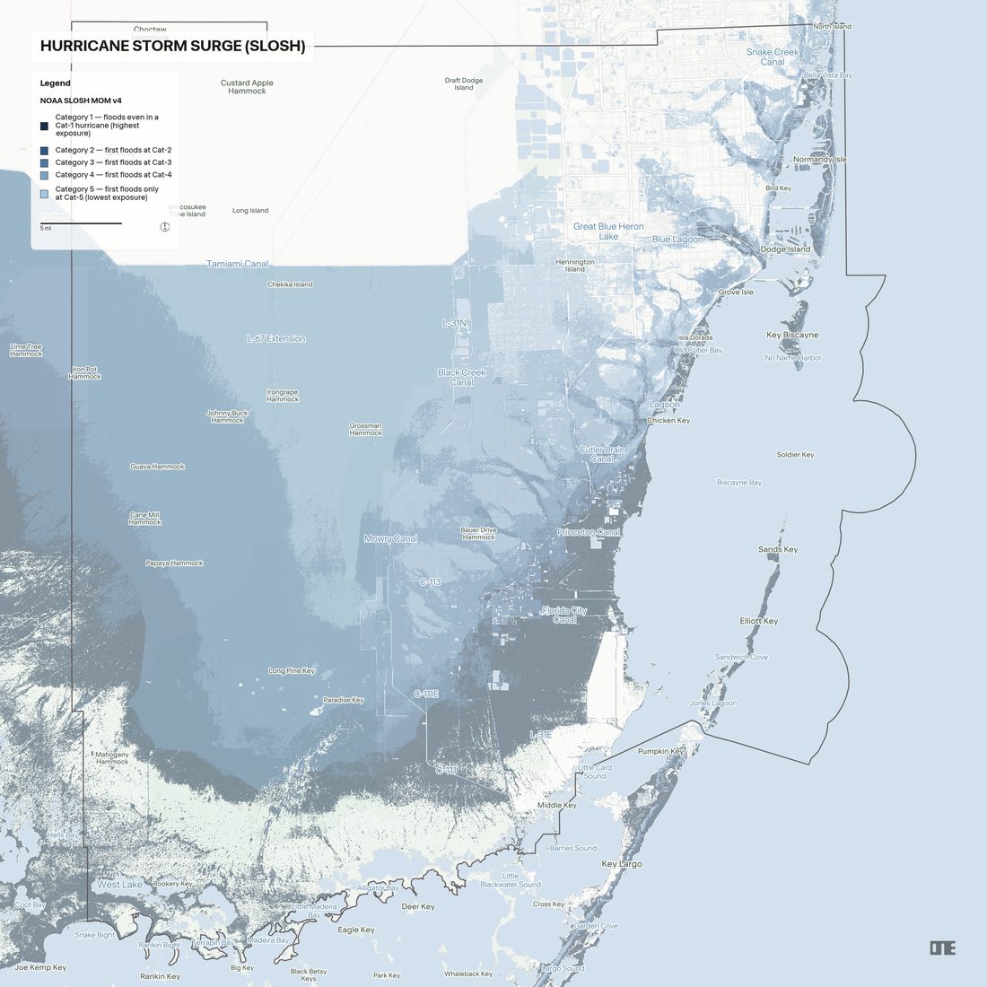 Hurricane storm surge (SLOSH)